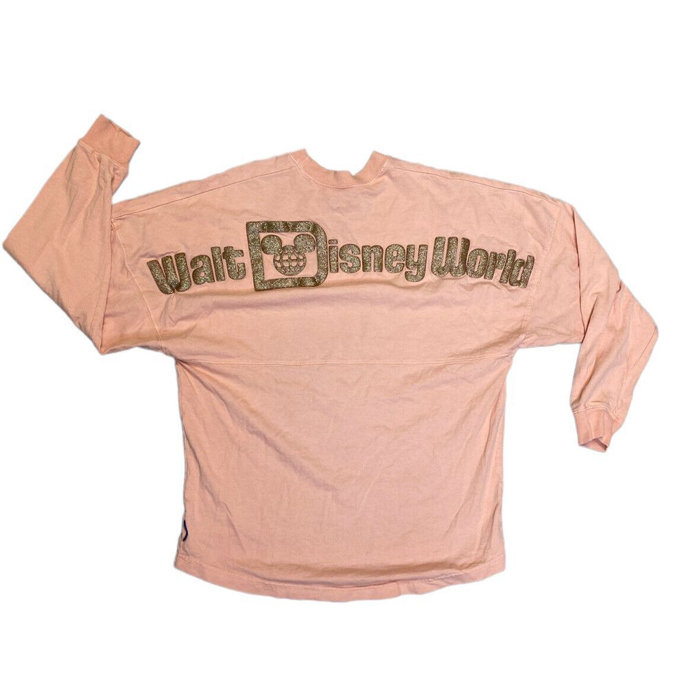 Walt Disney World WDW 1971 Peach Rose Gold Glitter Spirit Jersey XS